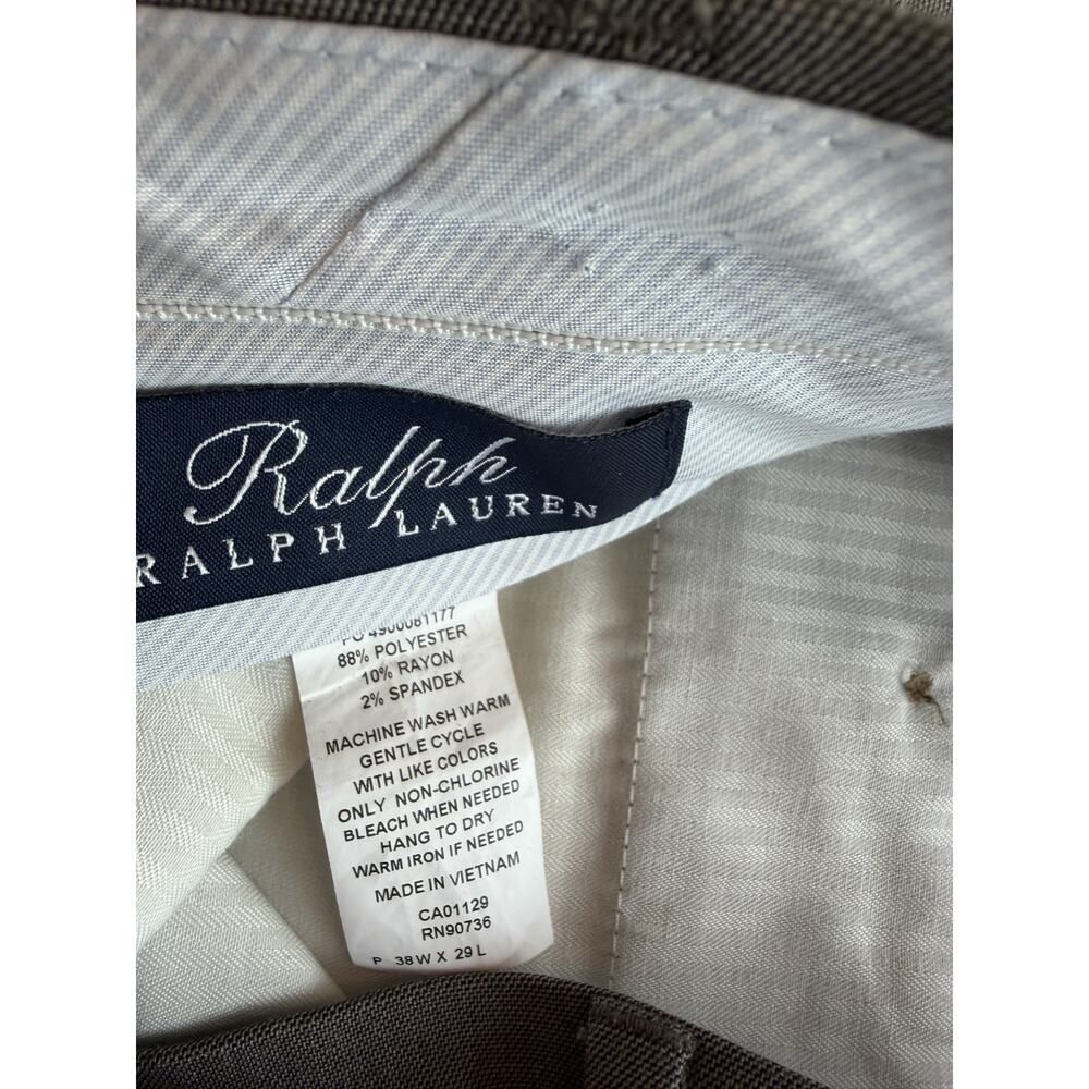 Ralph by Ralph Lauren Men's Light Brown Flat Front Dress Pants - Size 38x29 - Picture 2 of 4
